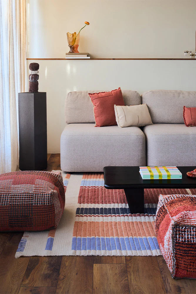 Handloom Rug Columns Multi Color - Rugs by Roo