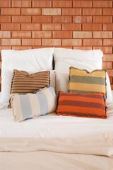 Rectangular Lines Blue Cushion