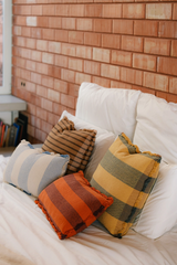Rectangular Lines Blue Cushion