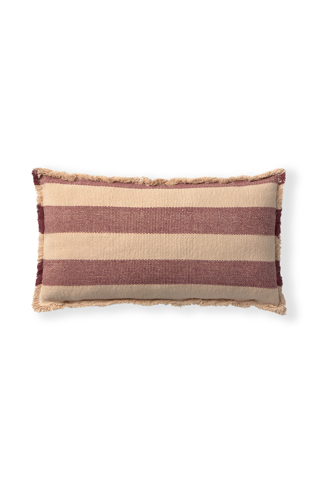 Rectangular Lines Marsala Cushion
