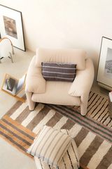 Rectangular Lines Navy Cushion