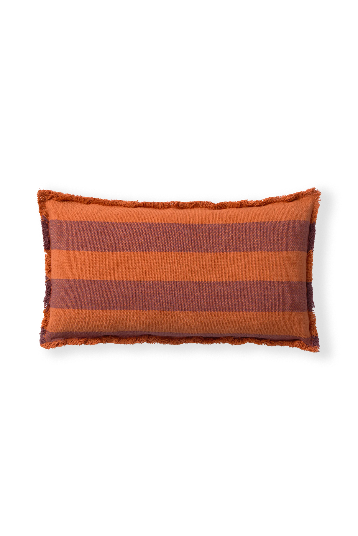 Rectangular Lines Terracotta Cushion