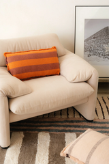 Rectangular Lines Terracotta Cushion