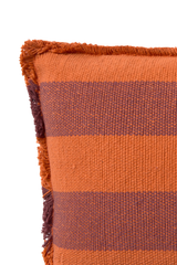 Rectangular Lines Terracotta Cushion