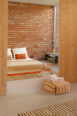 Rectangular Lines Terracotta Cushion