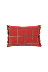 Maple Red Handloom Cushion
