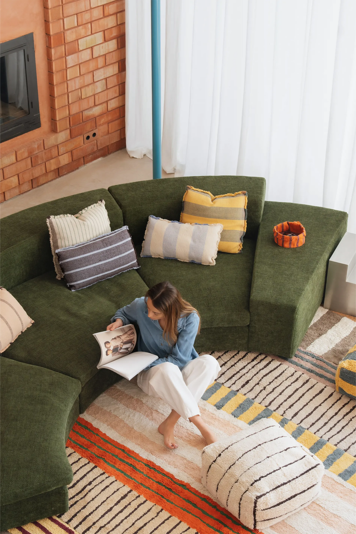 Square Lines Terrazzo Cushion