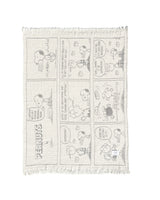 Blanket PEANUTS BASEBALL Comic Strip Cotton Black/White