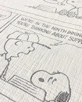 Blanket PEANUTS BASEBALL Comic Strip Cotton Black/White