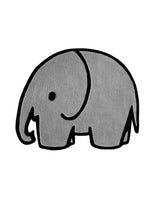 Rug OLIFANT Elephant Grey / Black Print