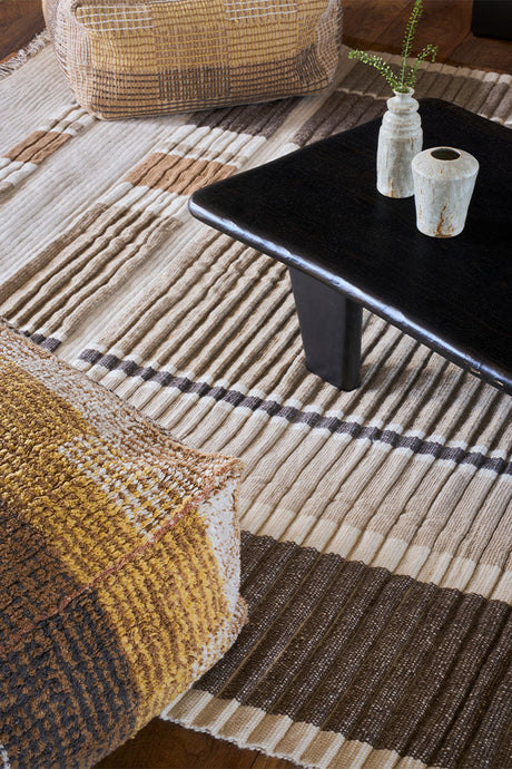 Reversible Ochre City Pouf