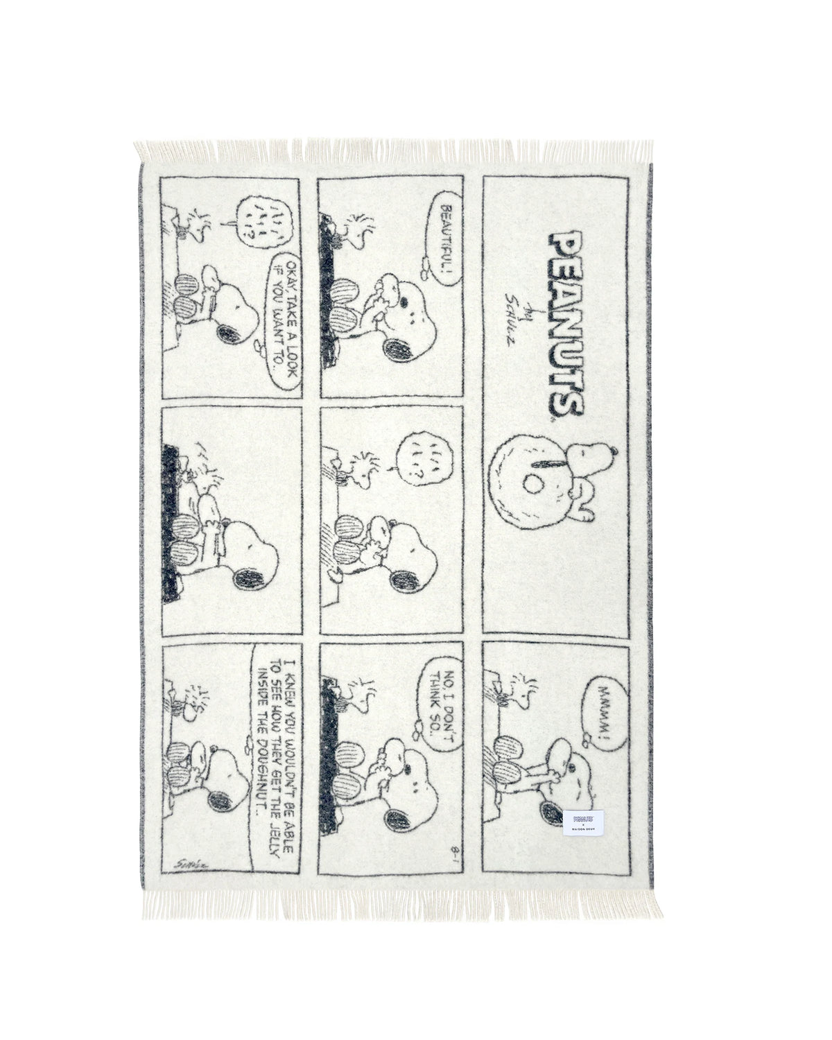 Blanket PEANUTS DOUGHNUT Comic Strip Black/White