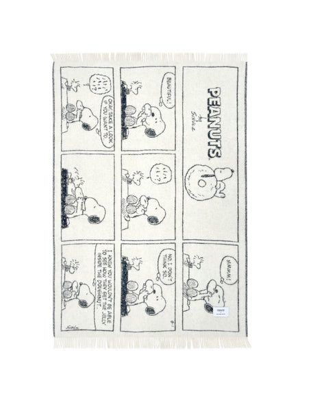 Blanket PEANUTS DOUGHNUT Comic Strip Black/White - Rugs by Roo