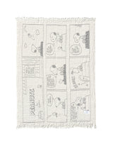 Blanket PEANUTS FLIGHT SCHOOL Comic Strip Cotton Black/White
