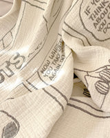 Blanket PEANUTS FLIGHT SCHOOL Comic Strip Cotton Black/White