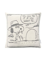 Cushion Cover PEANUTS ROCK Cotton Black / White