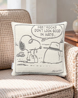 Cushion Cover PEANUTS ROCK Cotton Black / White