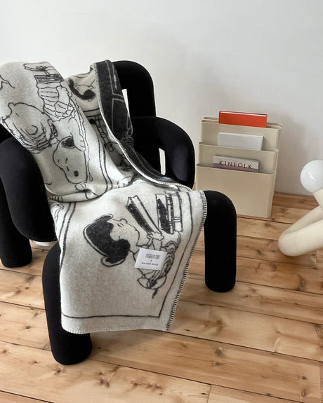 Blanket PEANUTS ZZZ Black / White - Rugs by Roo