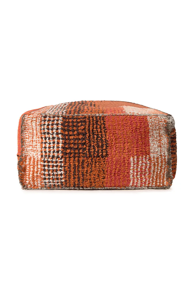 Reversible Maple Red City Pouf