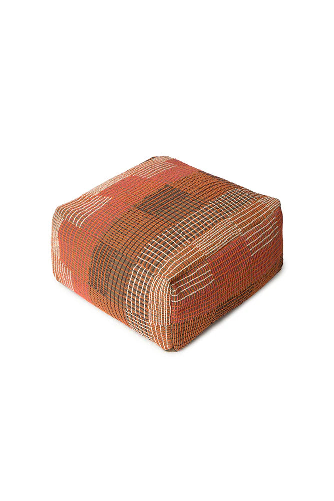 Reversible Maple Red City Pouf