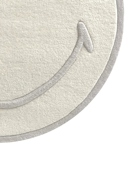 Rug SMILEY White Natural Round Diam.