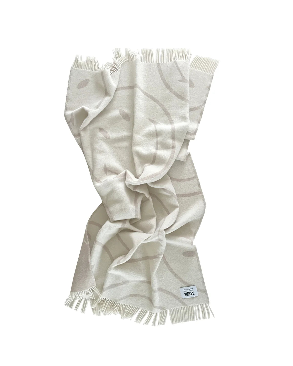 Blanket SMILEY White/Grey Print