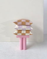 Cushion Cover CHECKERBOARD Terra Brown / White