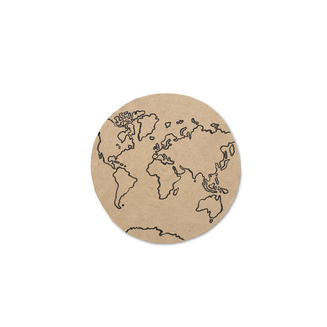 Rugs by Roo | Ferm Living Jute Carpet World Small Area Rug-1104263280