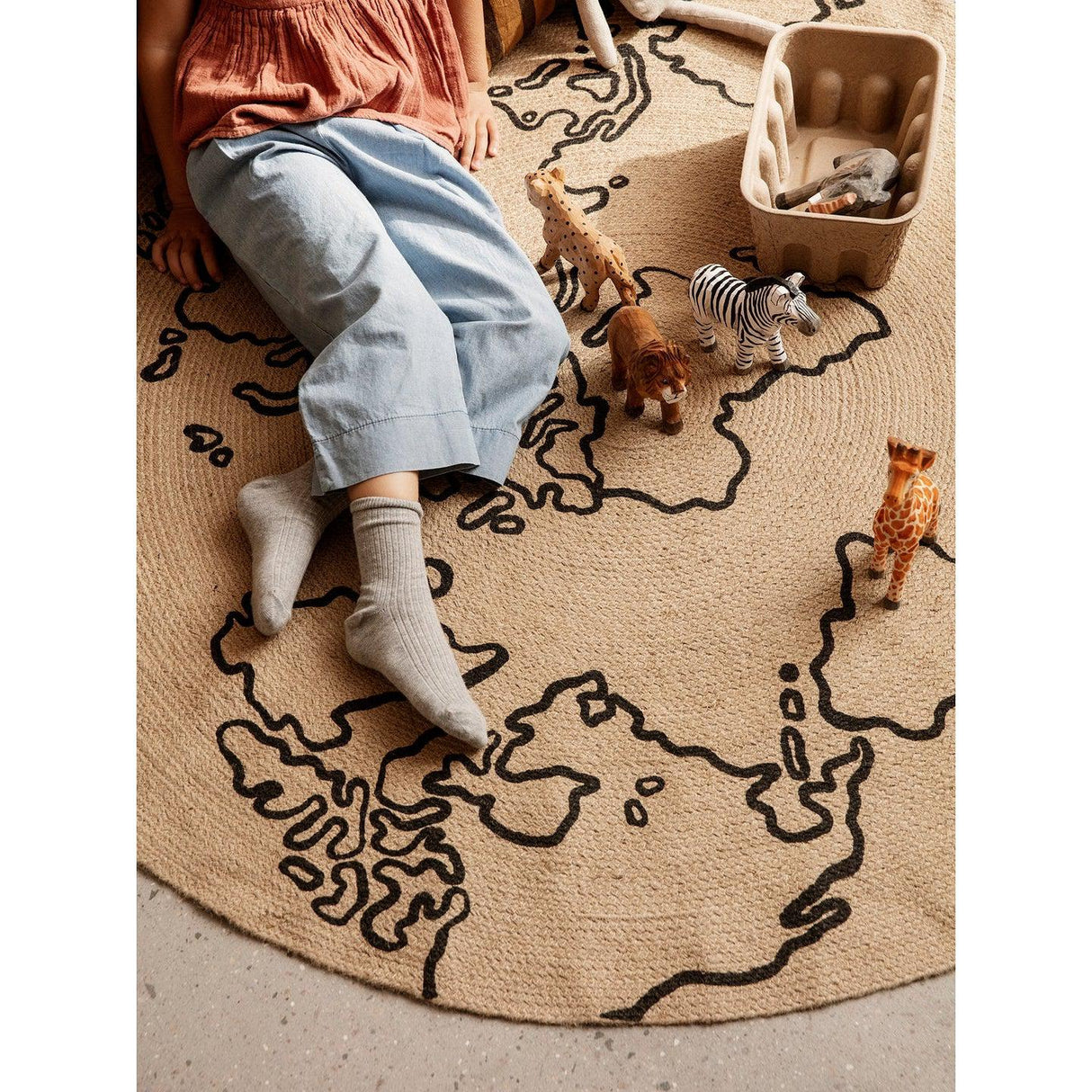 Rugs by Roo | Ferm Living Jute Carpet World Small Area Rug-1104263280
