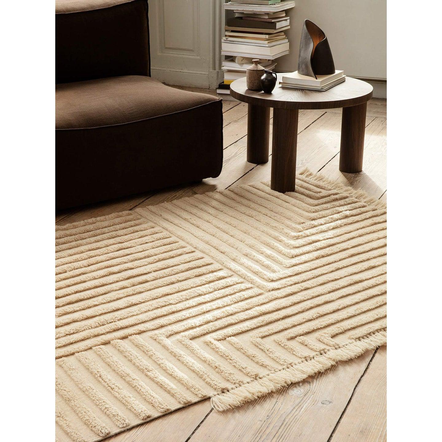 Rugs by Roo | ferm LIVING Crease Wool Rug Light Sand Small Area Rug-1104264661