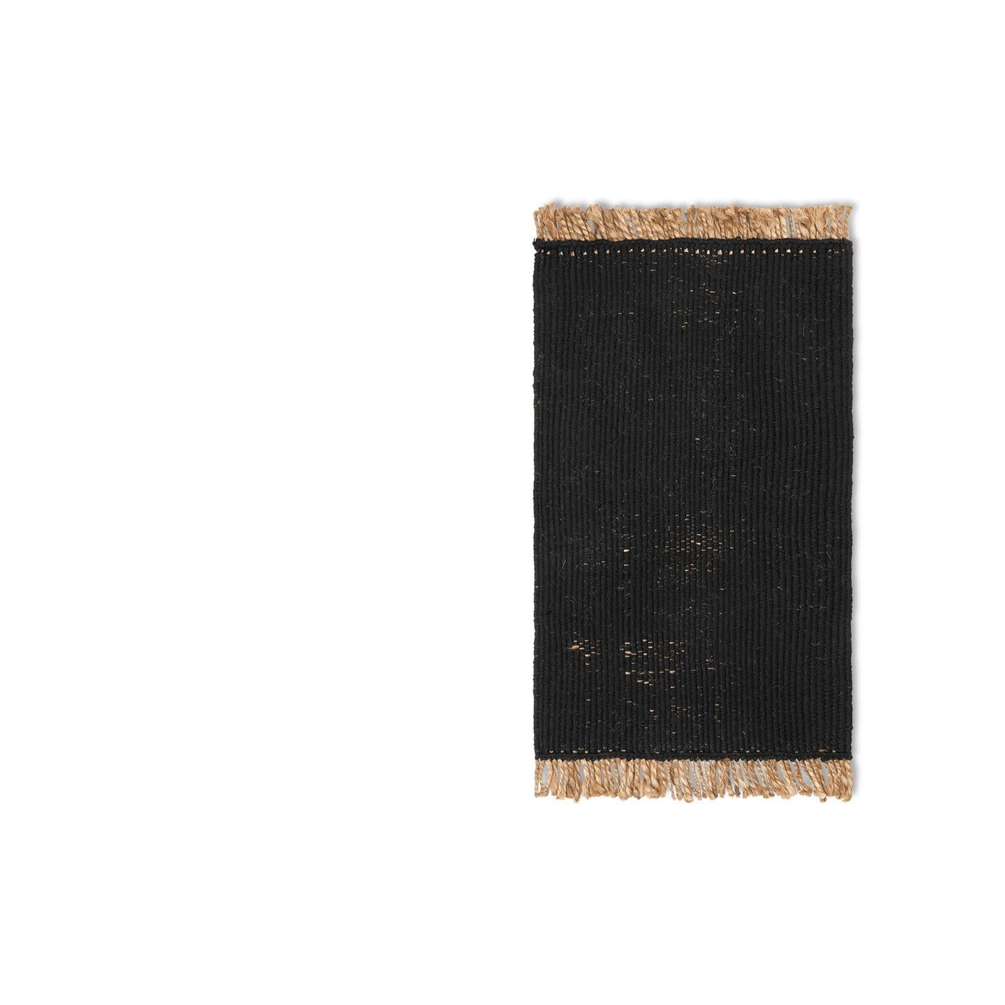 Block Mat Black Area Rug