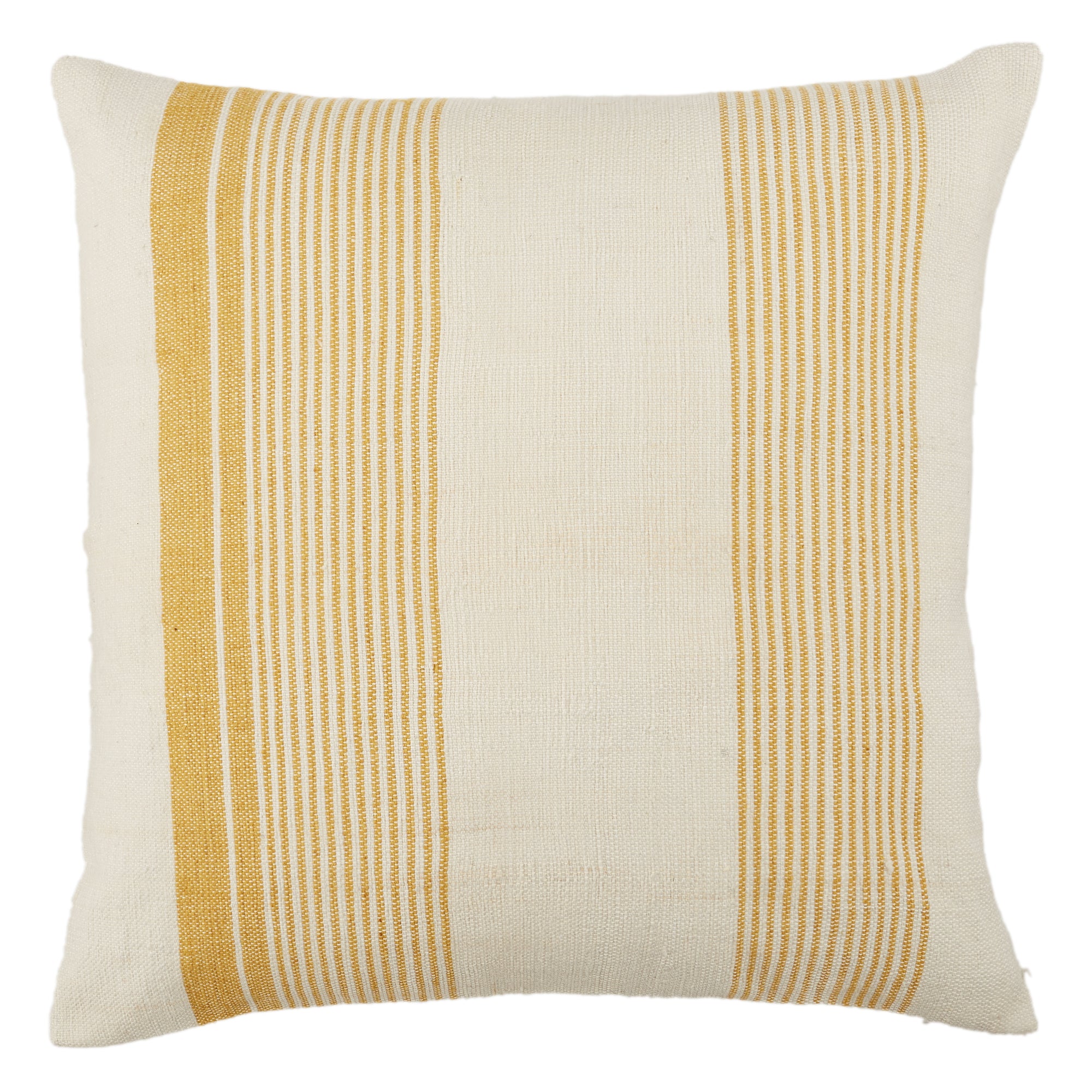 Jaipur Living Parque Outdoor Gold Ivory Striped Poly Fill Pillow