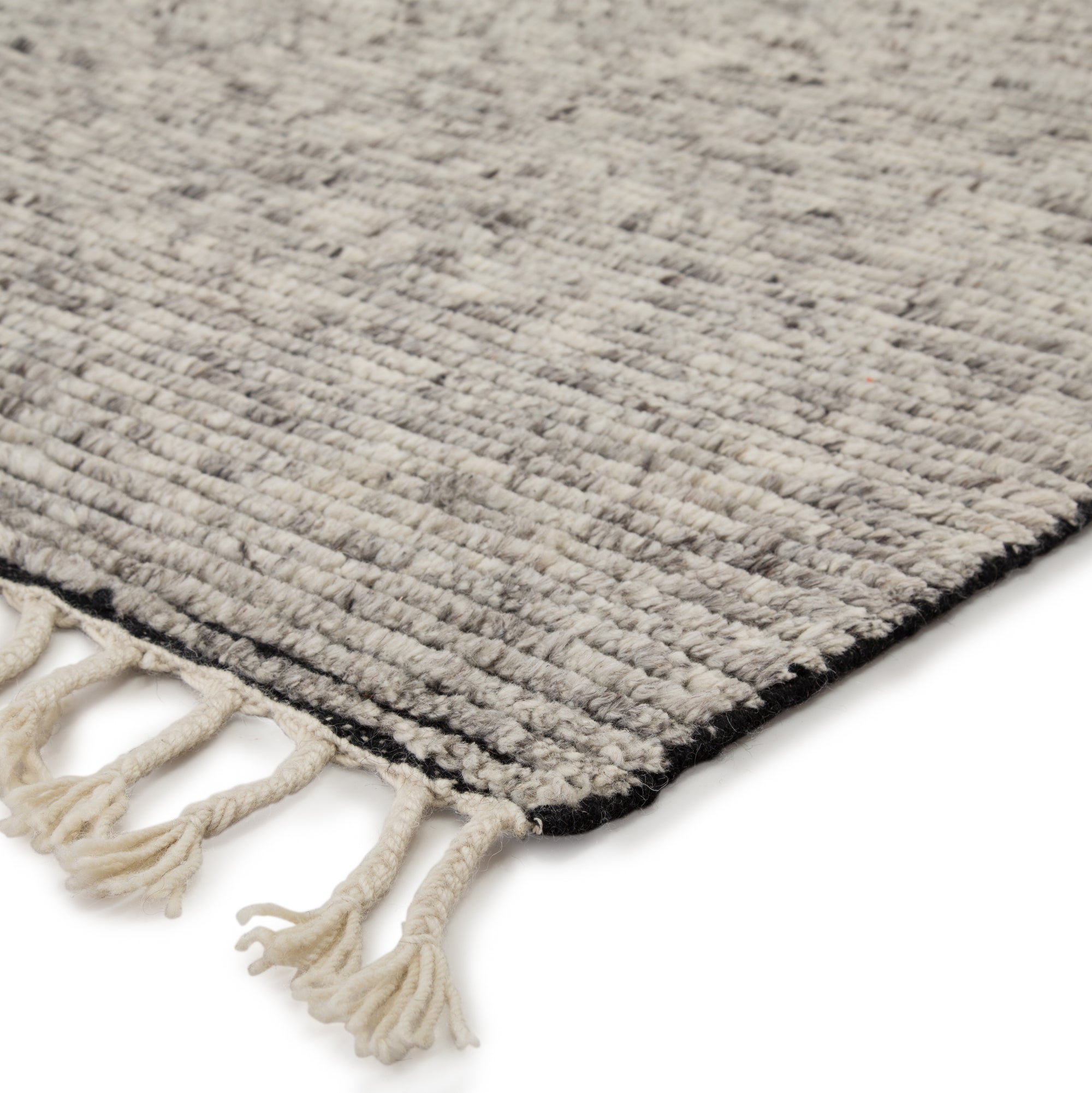 Rugs by Roo | Jaipur Living Alpine Hand-Knotted Striped White Gray Area Rug-RUG134417