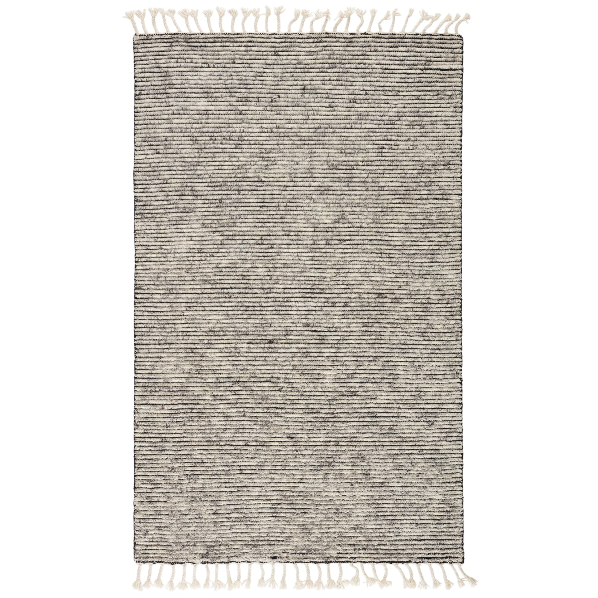 Rugs by Roo | Jaipur Living Alpine Hand-Knotted Striped White Gray Area Rug-RUG134417