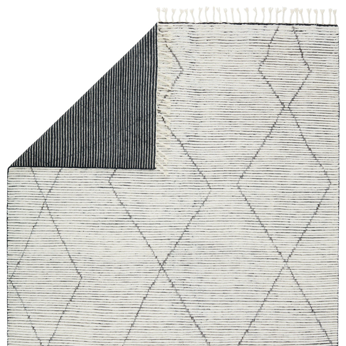 Rugs by Roo | Jaipur Living Ammil Hand-Knotted Trellis Cream Black Area Rug-RUG143461