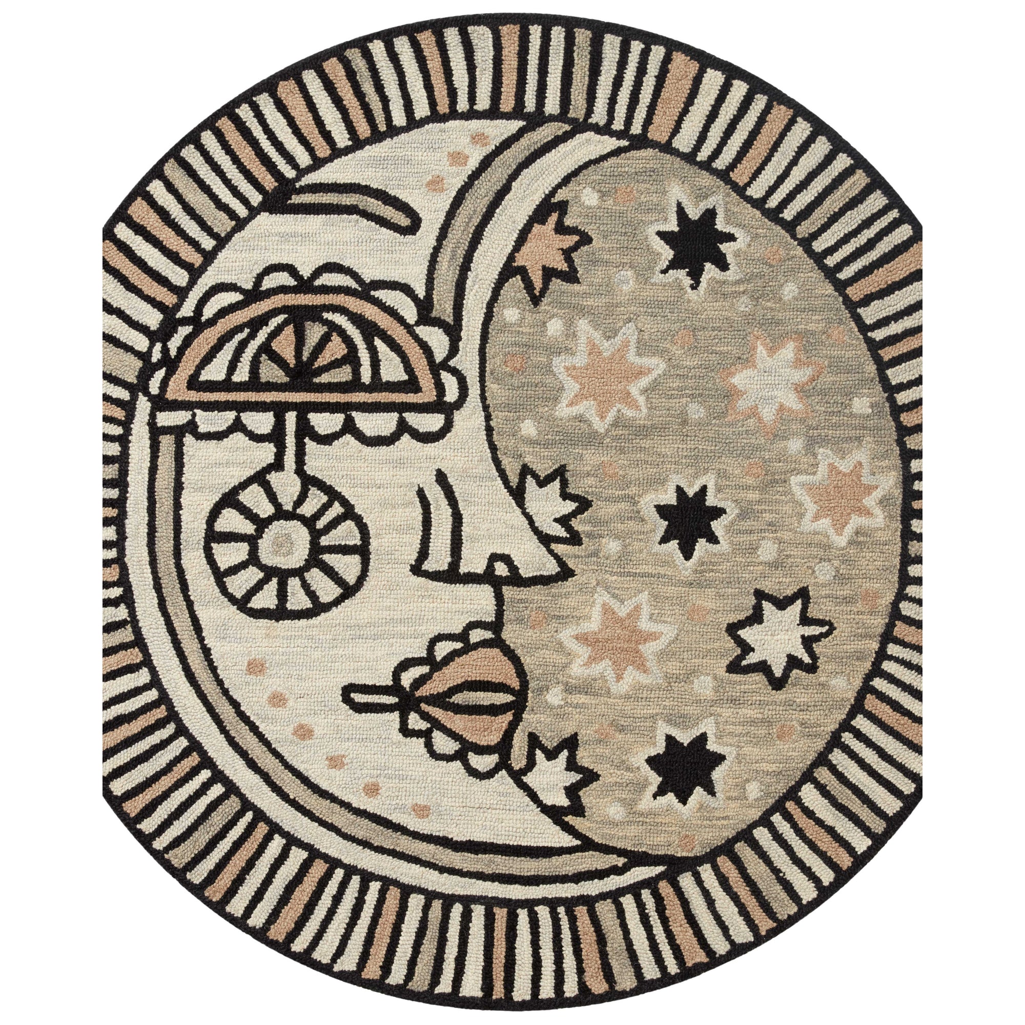 Rugs by Roo |  Loloi Ayo Grey Natural Area Rug 5' 0" x 5' 0" Round