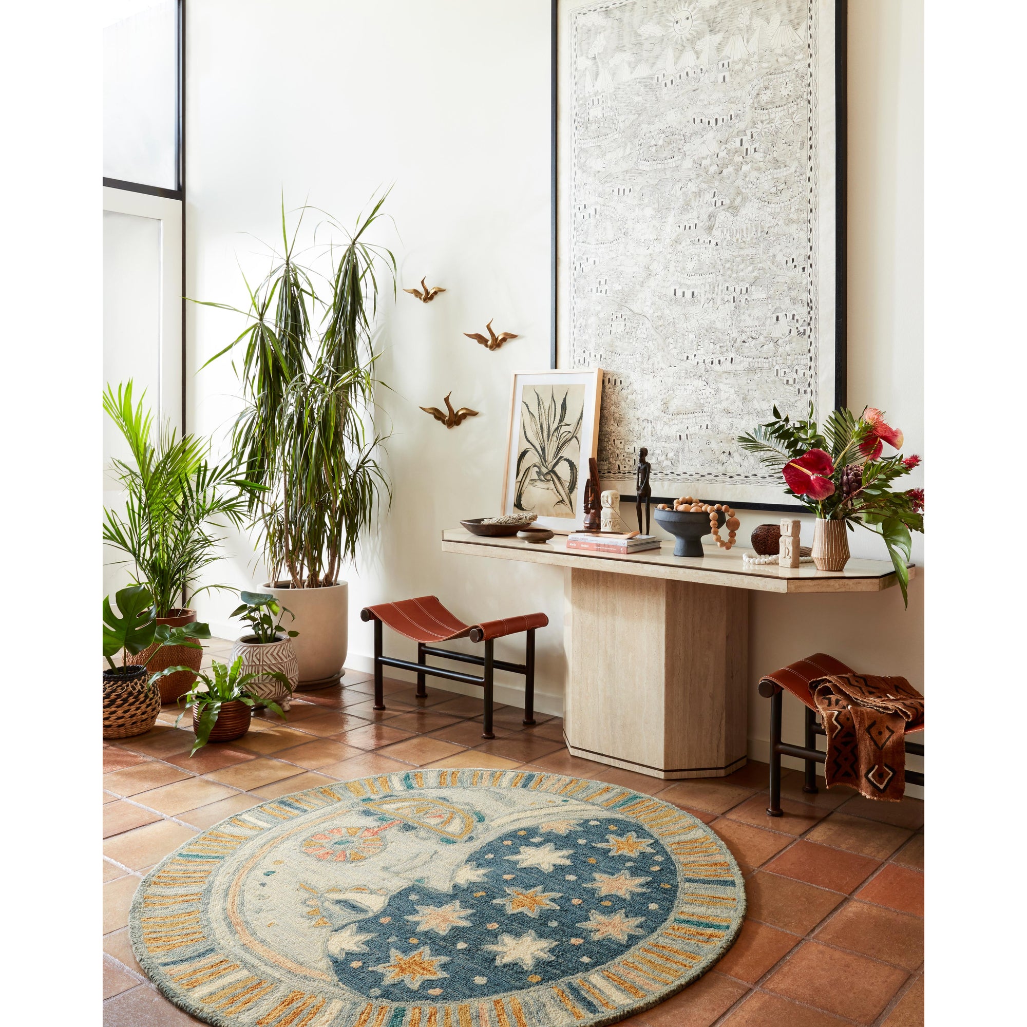 Rugs by Roo |  Loloi Ayo Ocean Sunrise Area Rug 5' 0" x 5' 0" Round