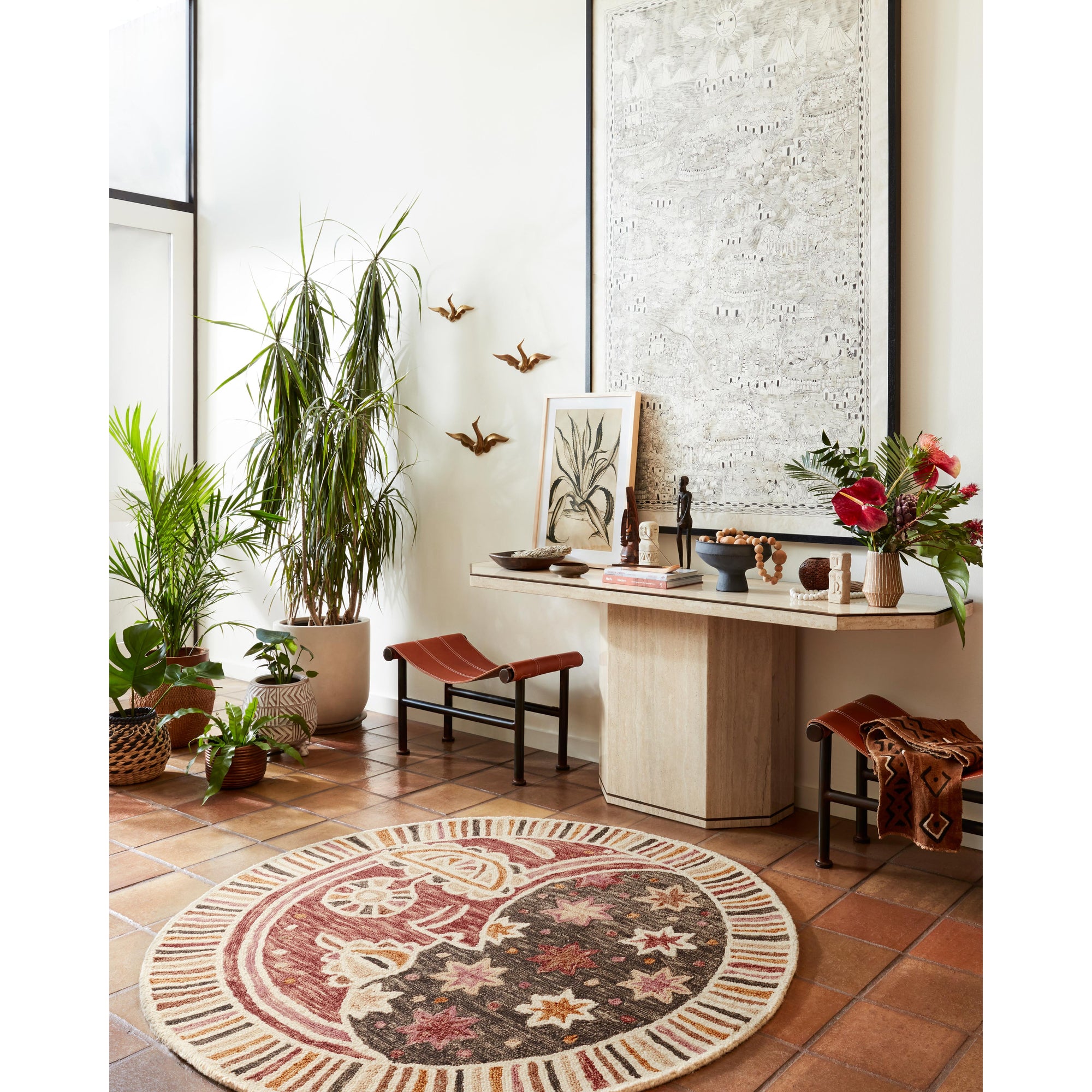 Rugs by Roo |  Loloi Ayo Rose Multi Area Rug 5' 0" x 5' 0" Round