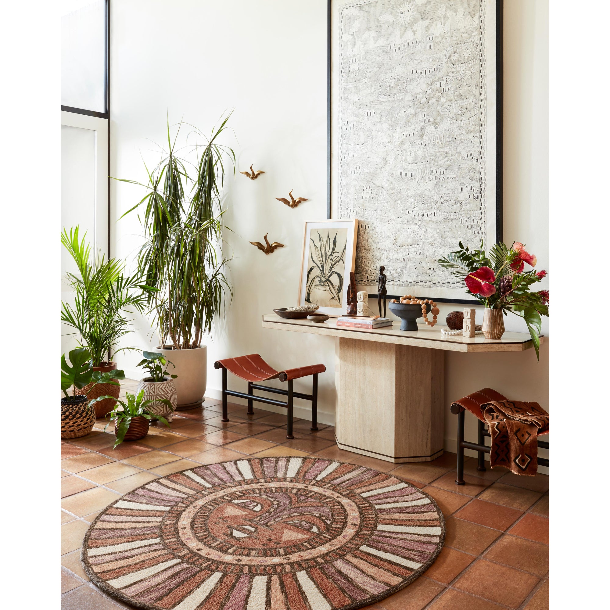 Rugs by Roo |  Loloi Ayo Berry Spice Area Rug 5' 0" x 5' 0" Round