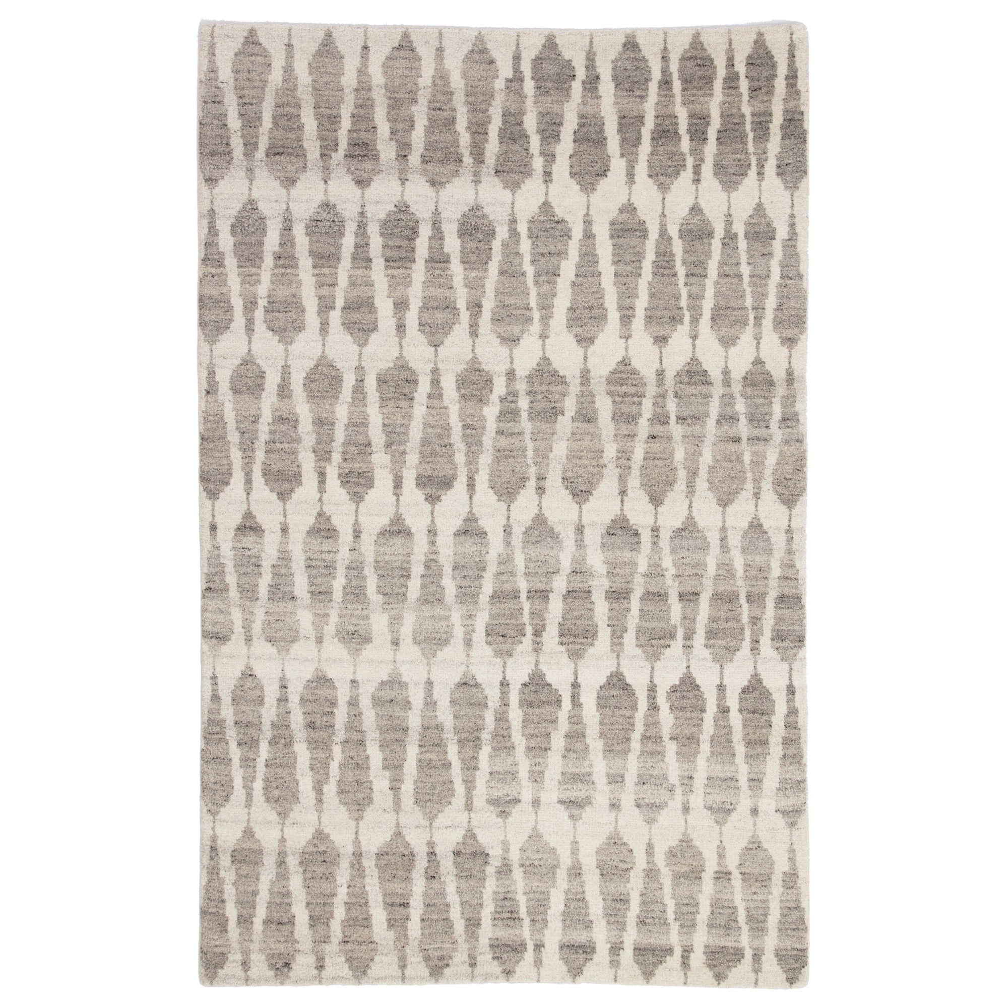 Rugs by Roo | Jaipur Living Sabot Hand-Knotted Geometric Ivory Light Gray Area Rug-RUG140049