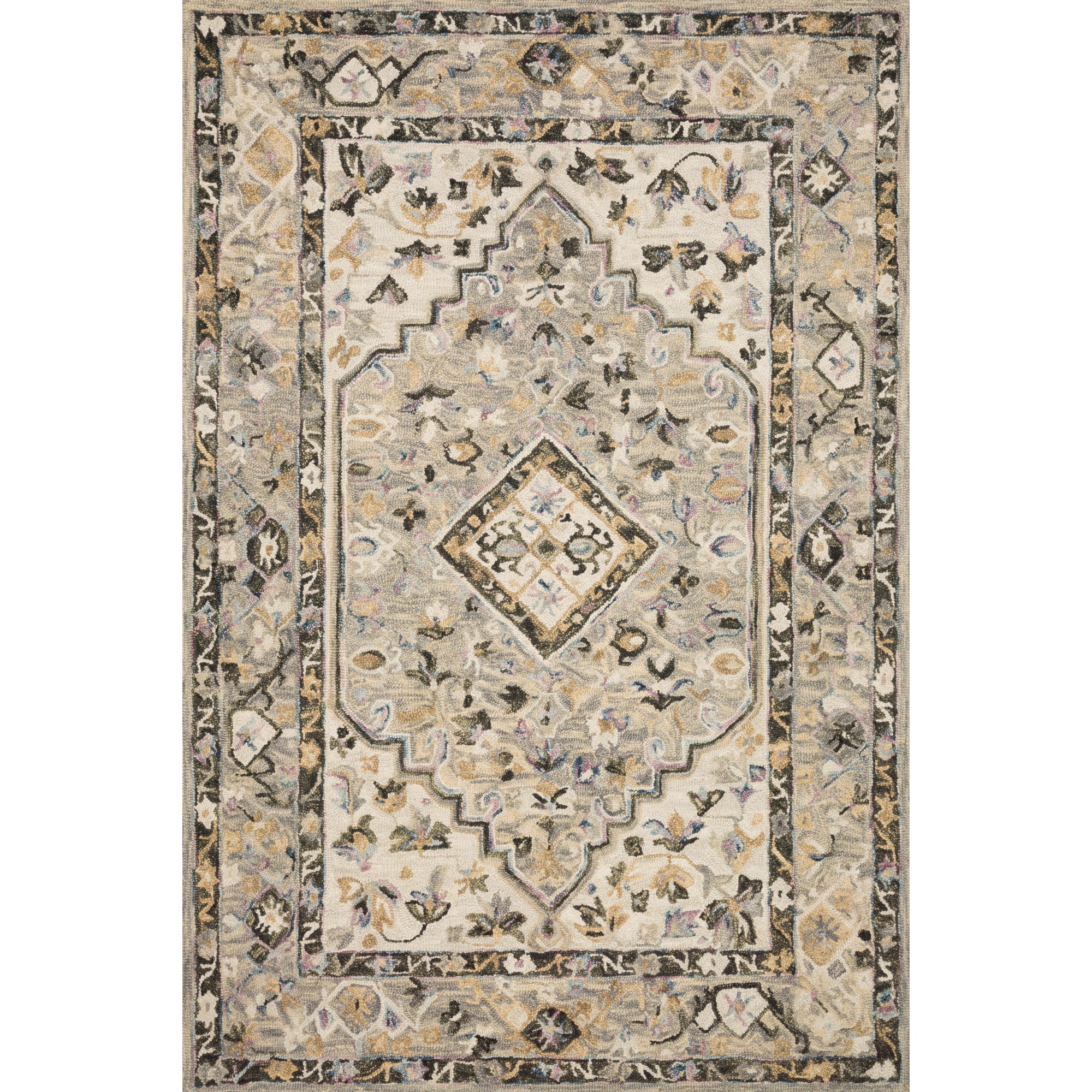 Rugs by Roo Loloi Beatty Grey Ivory Area Rug in size 18" x 18" Sample