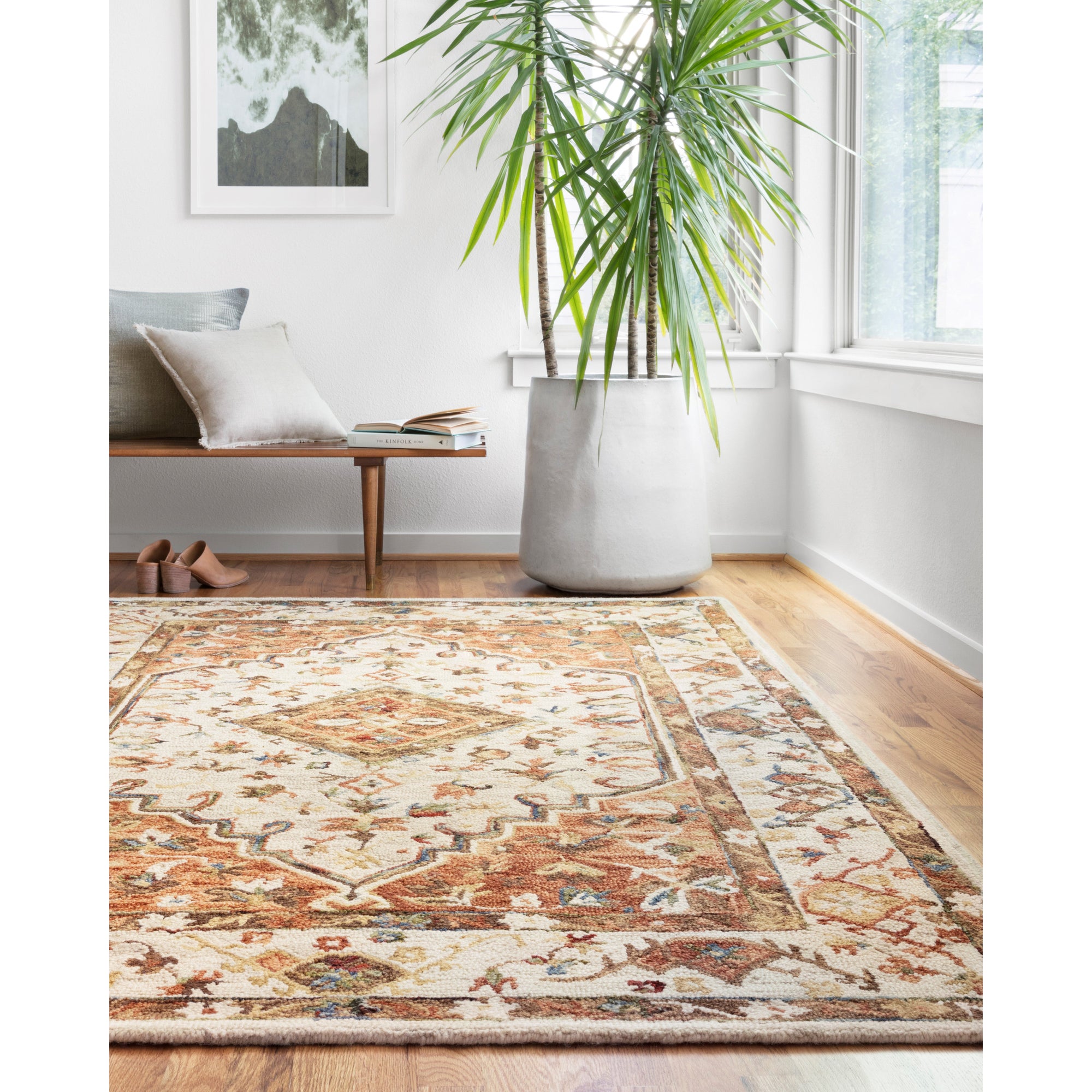 Rugs by Roo Loloi Beatty Ivory Rust Area Rug in size 18" x 18" Sample