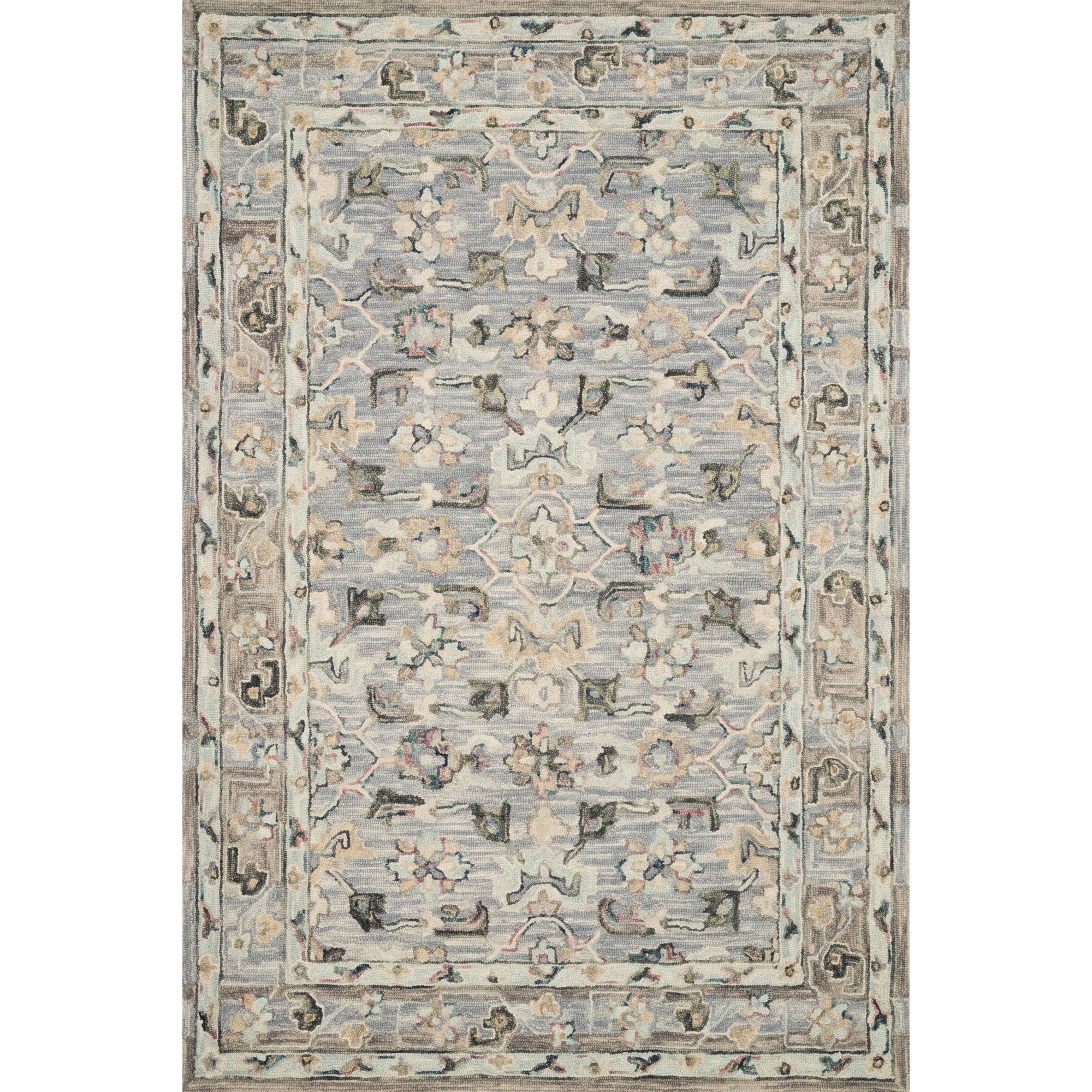 Rugs by Roo Loloi Beatty Light Blue Multi Area Rug in size 18" x 18" Sample