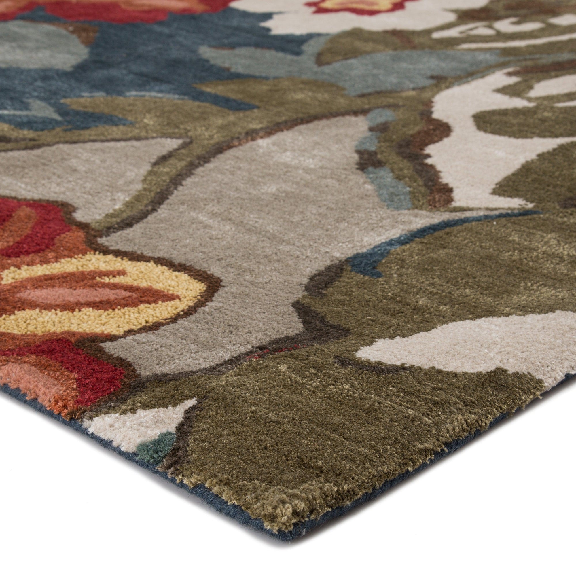 Rugs by Roo | Jaipur Living Petal Pusher Handmade Floral Multicolor Gray Area Rug-RUG112718