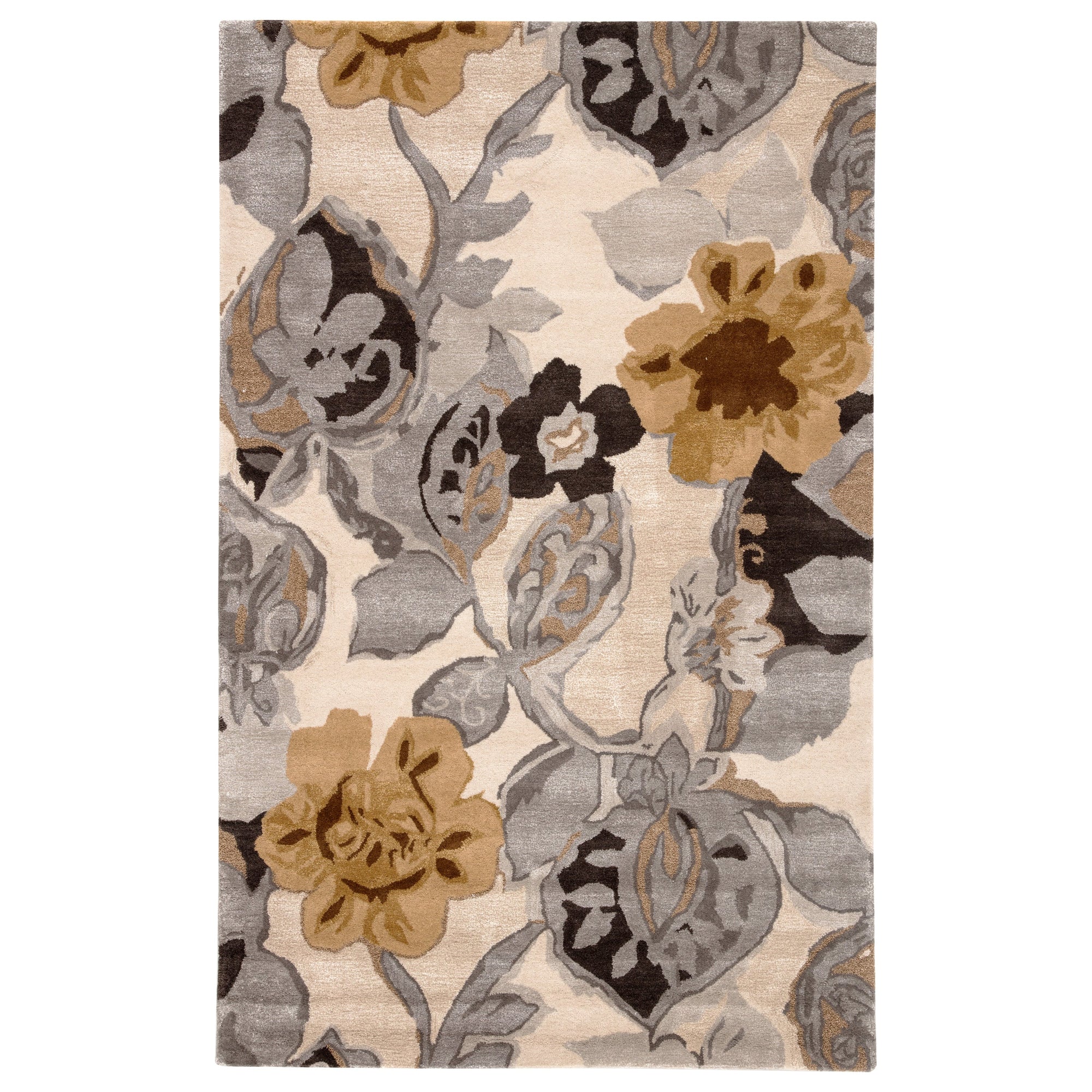 Rugs by Roo | Jaipur Living Petal Pusher Handmade Floral Multicolor White Area Rug-RUG100540