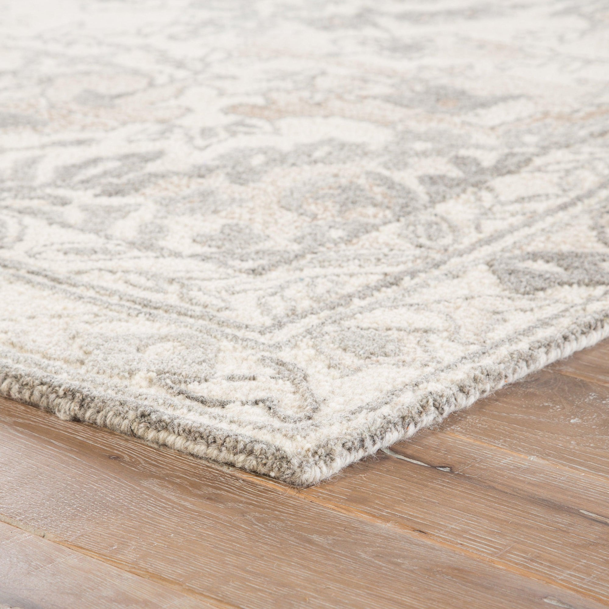 Rugs by Roo | Jaipur Living Arabia Handmade Floral White Gray Area Rug-RUG125588