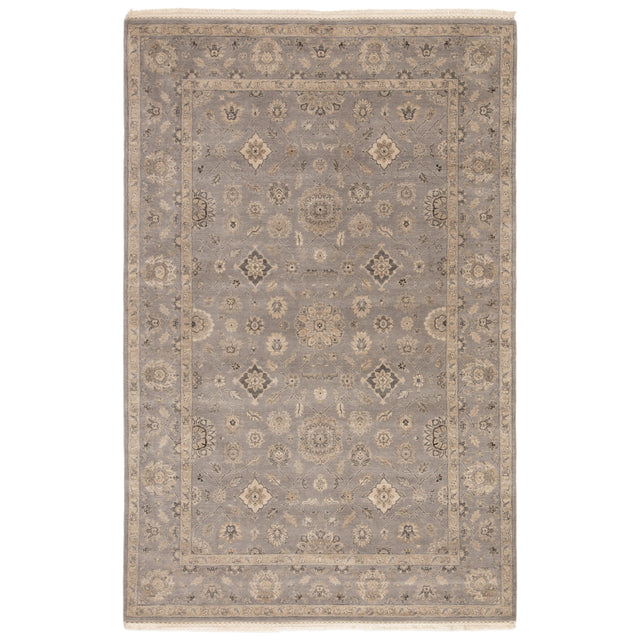 Rugs by Roo | Jaipur Living Riverton Hand-Knotted Medallion Gray Tan Area Rug-RUG133647