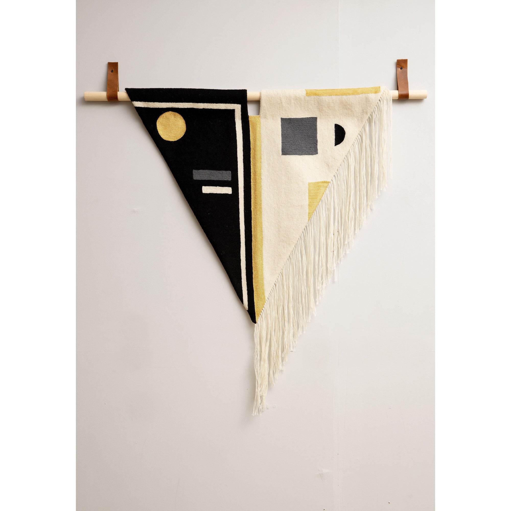 Rugs by Roo | Leah Singh Black+White Fringe Tapestry-H18TAP03