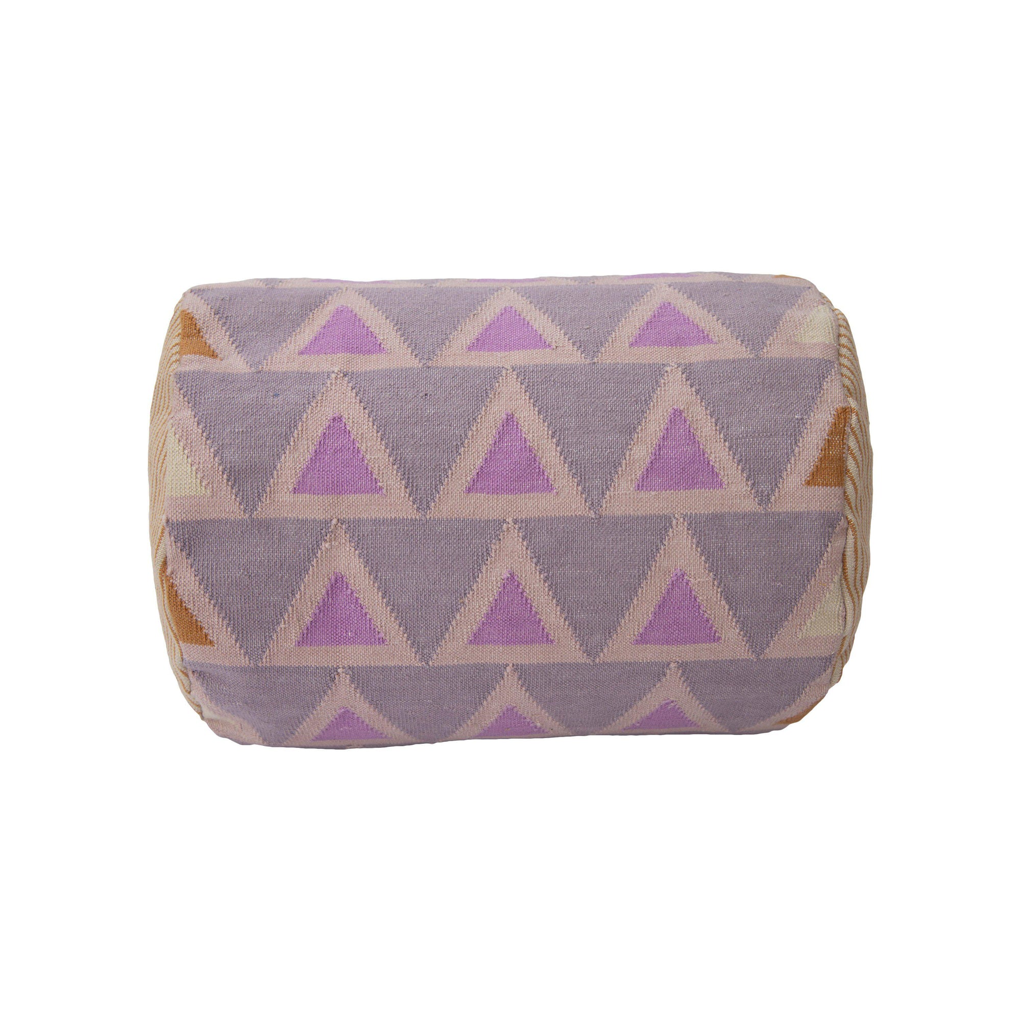 Rugs by Roo | Leah Singh Maya Triangles Bolster Pillow - Purple-H18BOL01