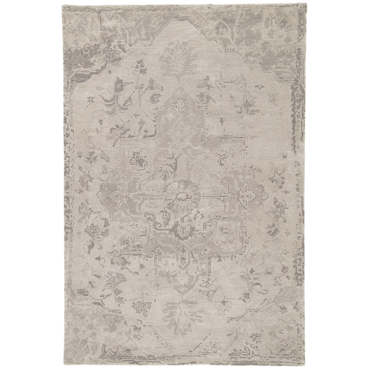 Rugs by Roo | Jaipur Living Sasha Handmade Medallion Taupe Gray Area Rug-RUG138696
